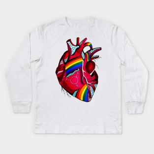 Pride Heart Kids Long Sleeve T-Shirt